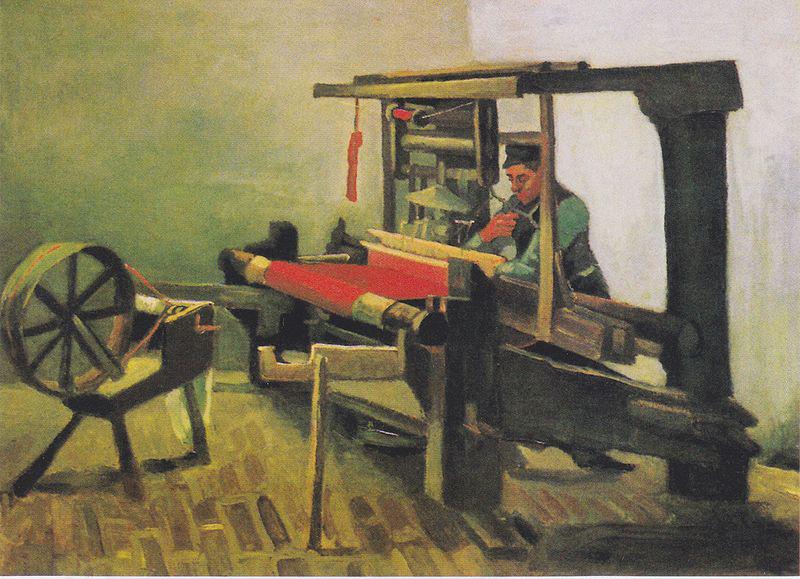 Vincent Van Gogh Weaver at the loom, with reel China oil painting art